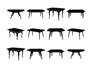 creative vector silhouette image of table with white background