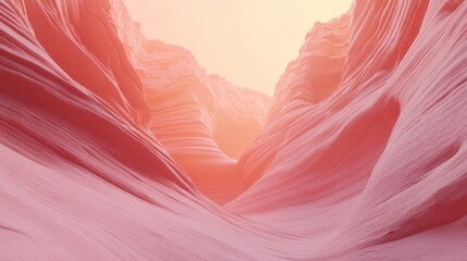 Beautiful dusty rose canyon with wind-carved formations at sunset