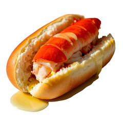 hot dog with mustard