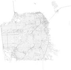 Map of San Francisco city transportation routes	