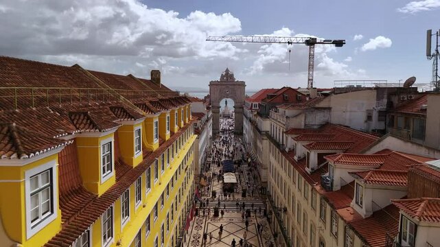 Aerial view at Lisbon on a sunny day	
