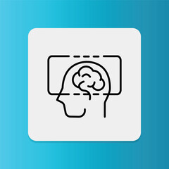 X-Ray Imaging human brain icon. Editable stroke. Vector illustration	
