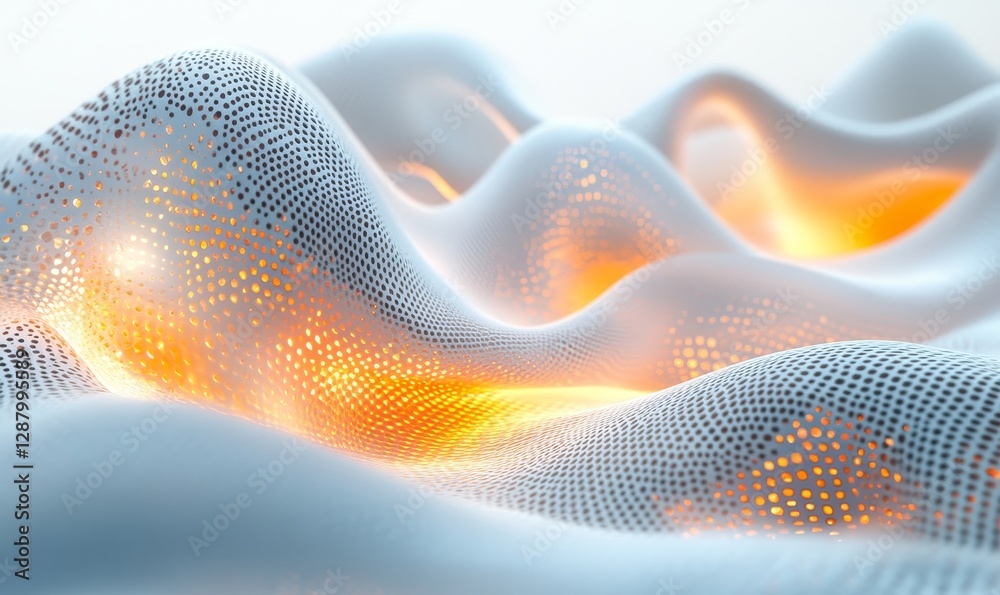 Poster abstract design of cascading hexagons with a gradient glow, creating a futuristic feel, generative a