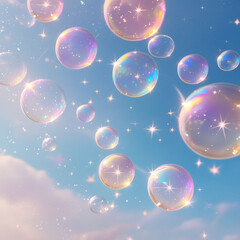 Naklejka premium soap bubbles in the sky