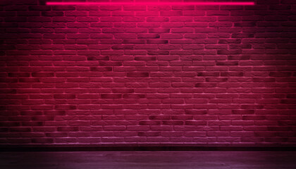 Old brick wall with neon effect