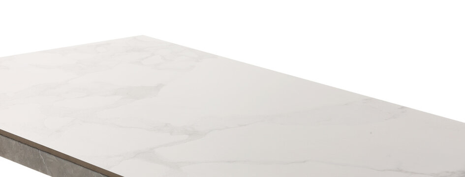 Empty marble table isolated on white. Space for design