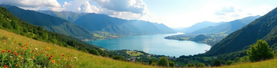 Vista dal Monte Marmagna con Lagdei all'orizzonte a ridosso del lago, lago, italia