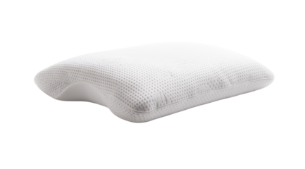 PNG, Bed. White orthopedic pillow, isolated on white background, created using Generative AI technology.