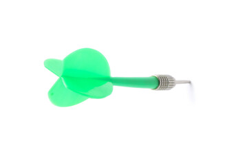 One green dart arrow isolated on white