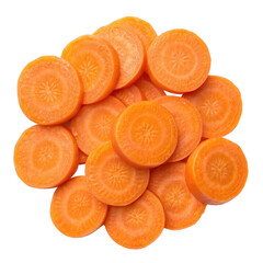 Fresh Carrot Slices, Kitchen Counter, Food Photography, Bright Lighting, Close-Up, Healthy Eating Inspiration