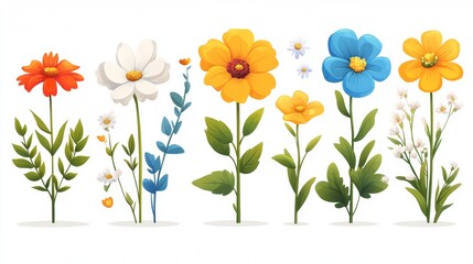 Fototapeta premium Colorful Flower Vector Illustration in Flat Design Style