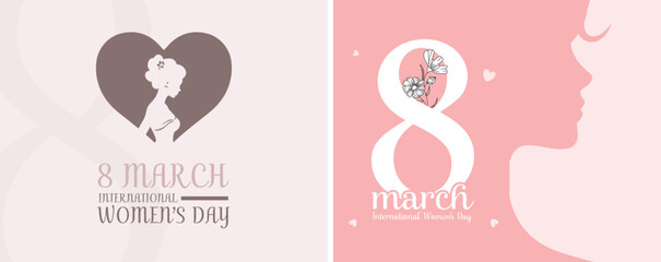 2 Creative Women's Day Designs - Celebrate March 8th with Unique Art, Perfect for Social Media, Posters, and Greeting Cards - March 8 - 8 March 