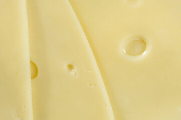 Delicate Semi-Hard Cheese Slices with Holes