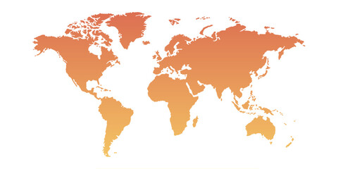 Detailed world map image, perfect for travel blogs, business presentations, educational materials, and design projects. Enhance your content with this high-quality visual. Orange on white background.