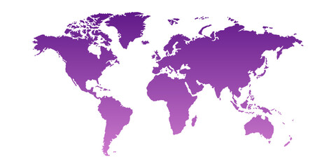Detailed world map image, perfect for travel blogs, business presentations, educational materials, and design projects. Enhance your content with this high-quality visual. Purple on white background.