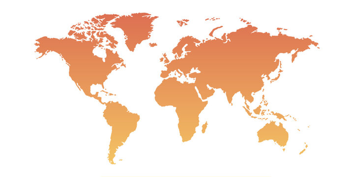 Detailed world map image, perfect for travel blogs, business presentations, educational materials, and design projects. Enhance your content with this high-quality visual. Orange on white background.