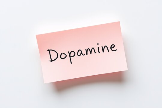 Text dopamine on pink note