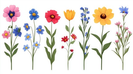 Fototapeta premium Colorful Flower Vector Illustration in Flat Design Style