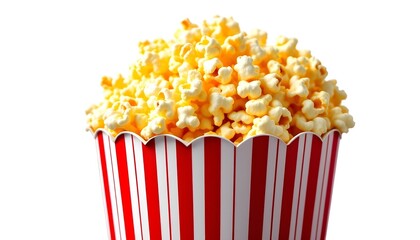 Popcorn, red and white striped container