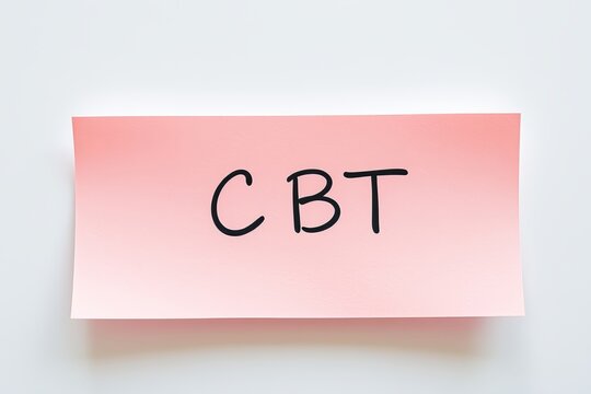 Text CBT on pink note