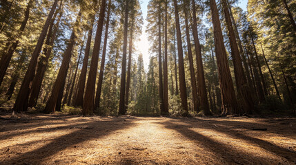 Obraz premium pine forest background, landscape, nature