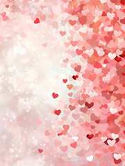 Obraz premium Romantic Valentine's Day background with pink and red hearts. Perfect for cards, invitations, or social media.