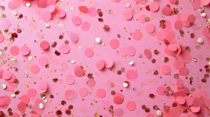 Festive Pink Confetti Background for Celebrations