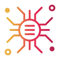 central chip Line Gradient Icon