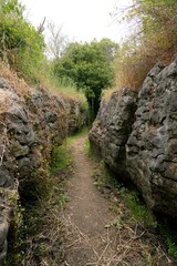 Narrow Path in the Labyrinth Rocks - Mysterious Stone Maze Pathway