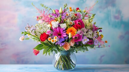 Colorful Spring Flower Bouquet Arrangement
