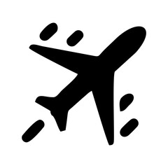 Airplane Silhouette with Abstract Fligh Path