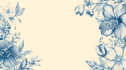 Elegant Floral Hand-Drawn Border for Invitations