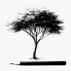 vector of a acacia  tree on a white background
a