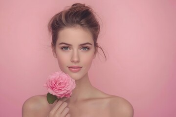 Naklejka premium Beautiful portrait of a young woman taken from up close