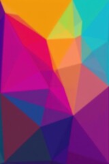 Fototapeta premium Low-poly geometric shapes, vibrant color gradients, digital, surface