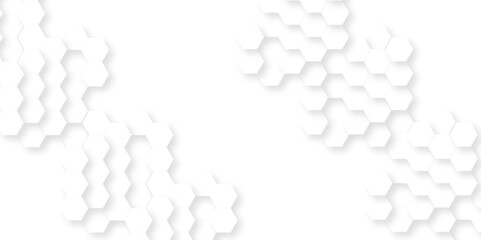 Background with hexagons . Abstract background with lines . white texture background . hexagon abstract background. Surface polygon pattern with glowing hexagon paper texture and futuristic business