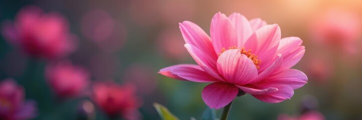 Fototapeta premium Soft petals unfolding on a velvety background, bloom, wildflowers