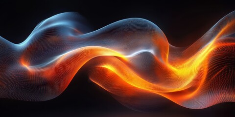 Fototapeta premium Abstract vector design of swirling light trails forming a dynamic and futuristic pattern, Generative AI