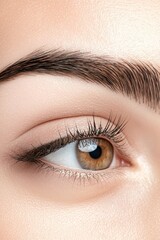 Obraz premium A beautiful young Latina woman's face is the subject of a close-up photo