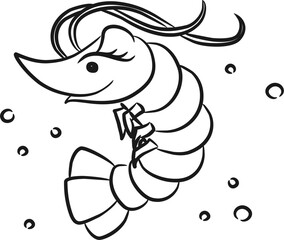 Hand Drawing Beauty Shrimp
