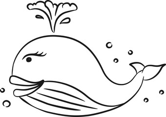 Hand Drawing Beauty Whale