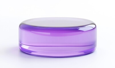 Purple glass cylinder on white for product display