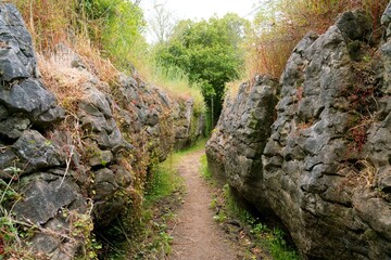 Narrow Path in the Labyrinth Rocks - Mysterious Stone Maze Pathway