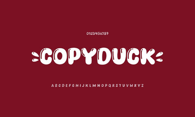 Copyduck vector font alphabet with numbers