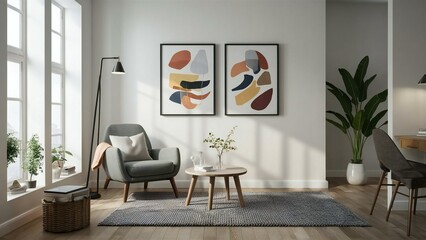 modern living room with armchair