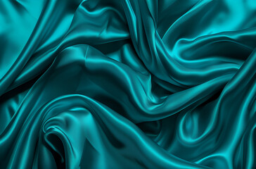 Obraz premium Lśniący jedwab w turkusowym odcieniu.