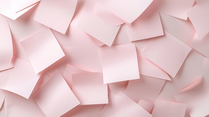 A multitude of pink sticky notes randomly arranged, creating an abstract pattern for creative and organizational inspiration.