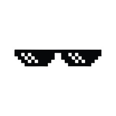 Pixel Glasses Icon. Thug Life Glasses. Boss Accessories.