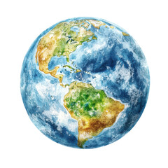 A vibrant depiction of Earth showcasing continents and oceans.