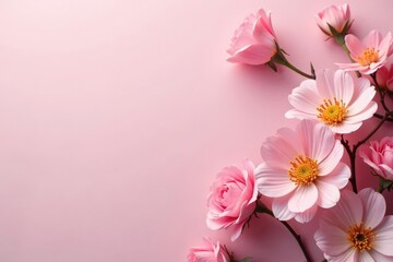 Soft pink blush applied to a flower arrangement, pale, delicate